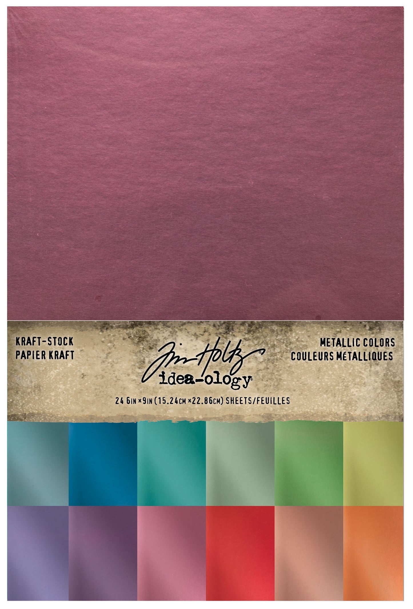 Idea-Ology Kraft-Stock Stack Cardstock Pad 6"X9" 24/Pkg-Metallic Colors