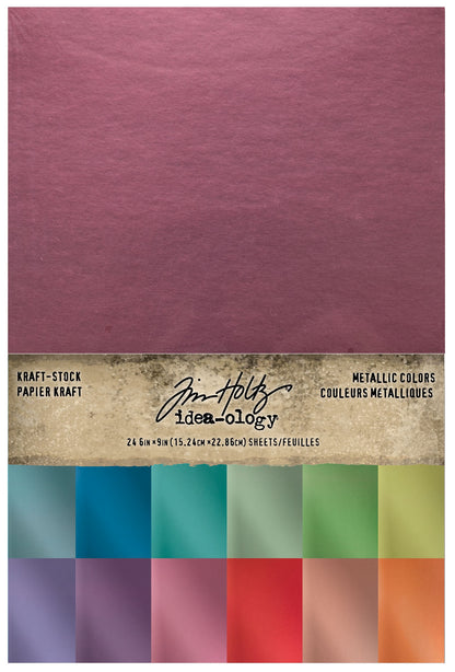 Idea-Ology Kraft-Stock Stack Cardstock Pad 6"X9" 24/Pkg-Metallic Colors