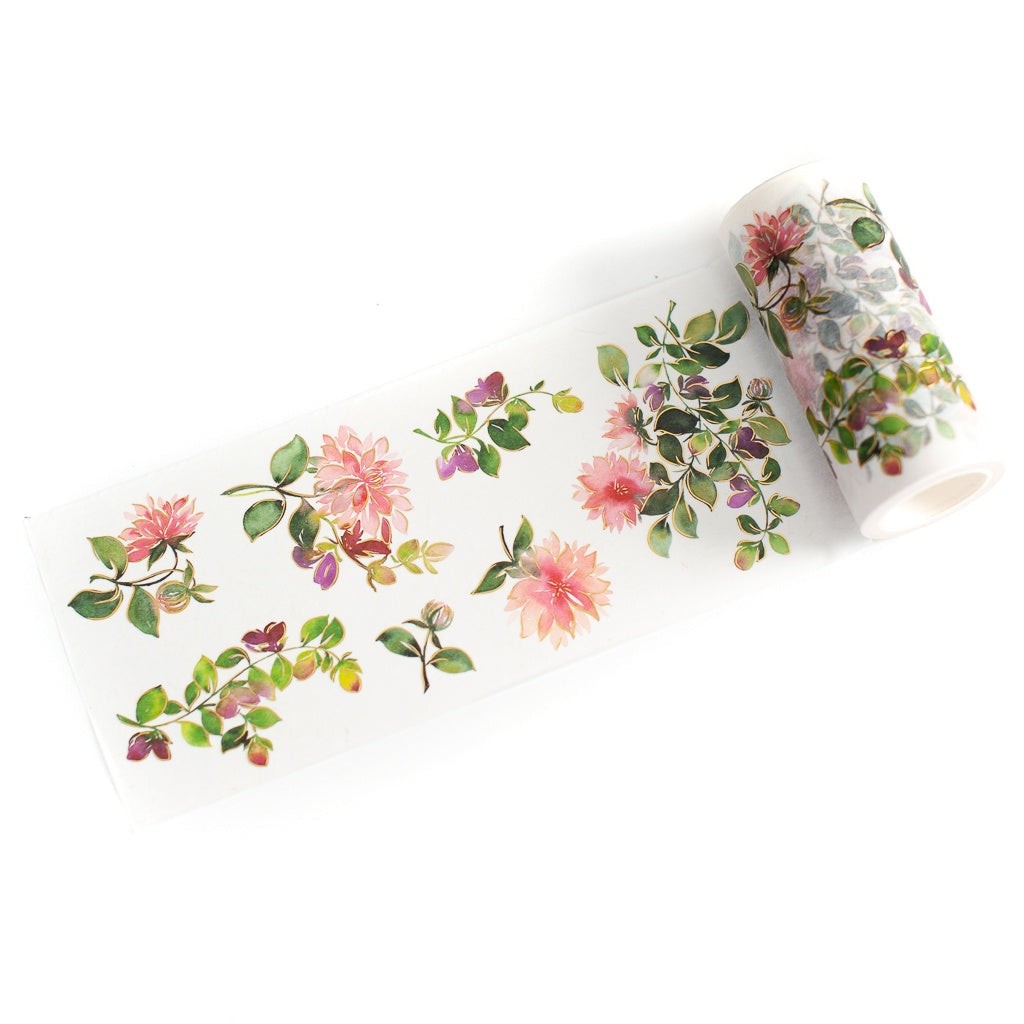 Pinkfresh Studio Foiled Washi Tape 4"X11yd-Dahlia