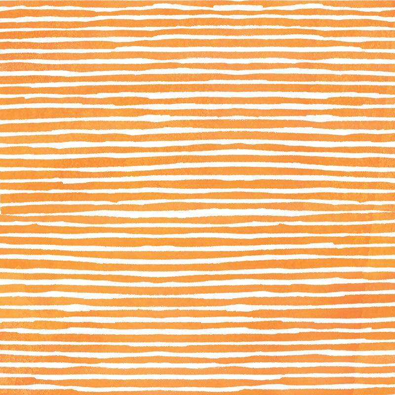 Paper House Double-Sided Cardstock 12"X12"-Orange Watercolor Plaid/Stripes