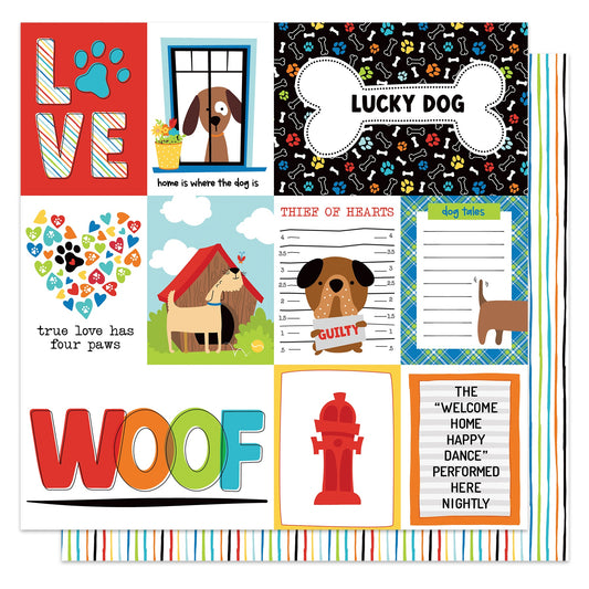 Bow Wow Double-Sided Cardstock 12"X12"-Select Style (Dog)