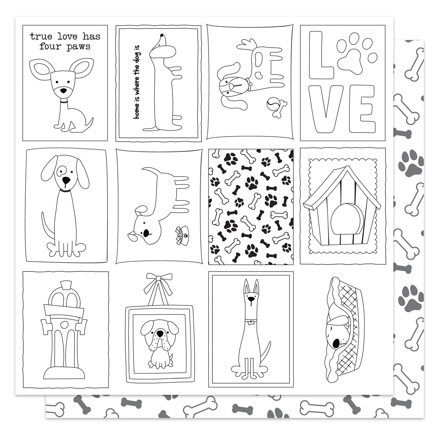 Bow Wow Double-Sided Cardstock 12"X12"-Select Style (Dog)