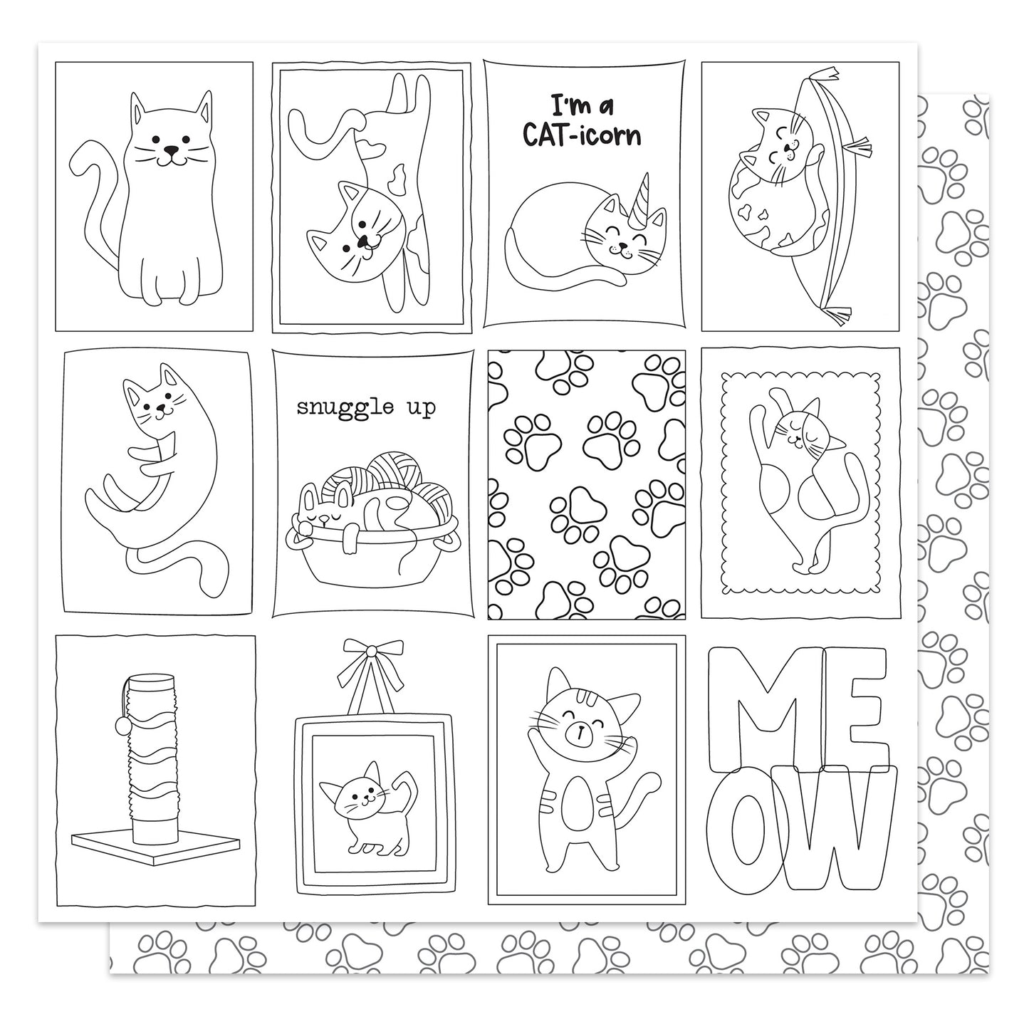 Meow Double-Sided Cardstock 12"X12"-Select Style (Cat)