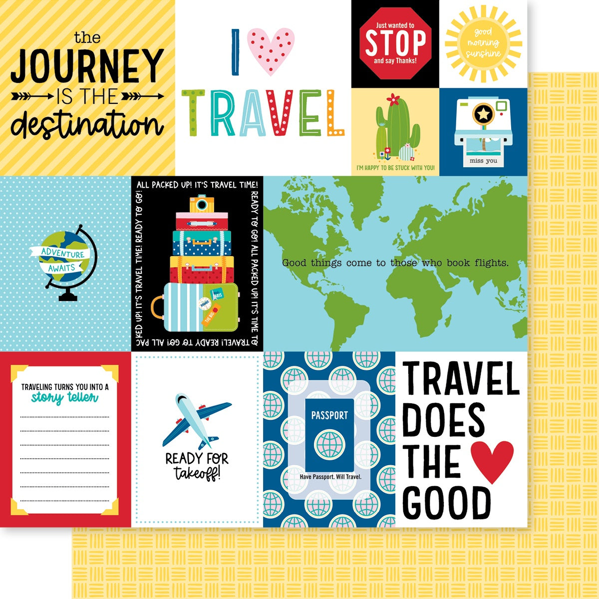 Time To Travel Double-Sided Cardstock 12"X12"-Daily Details