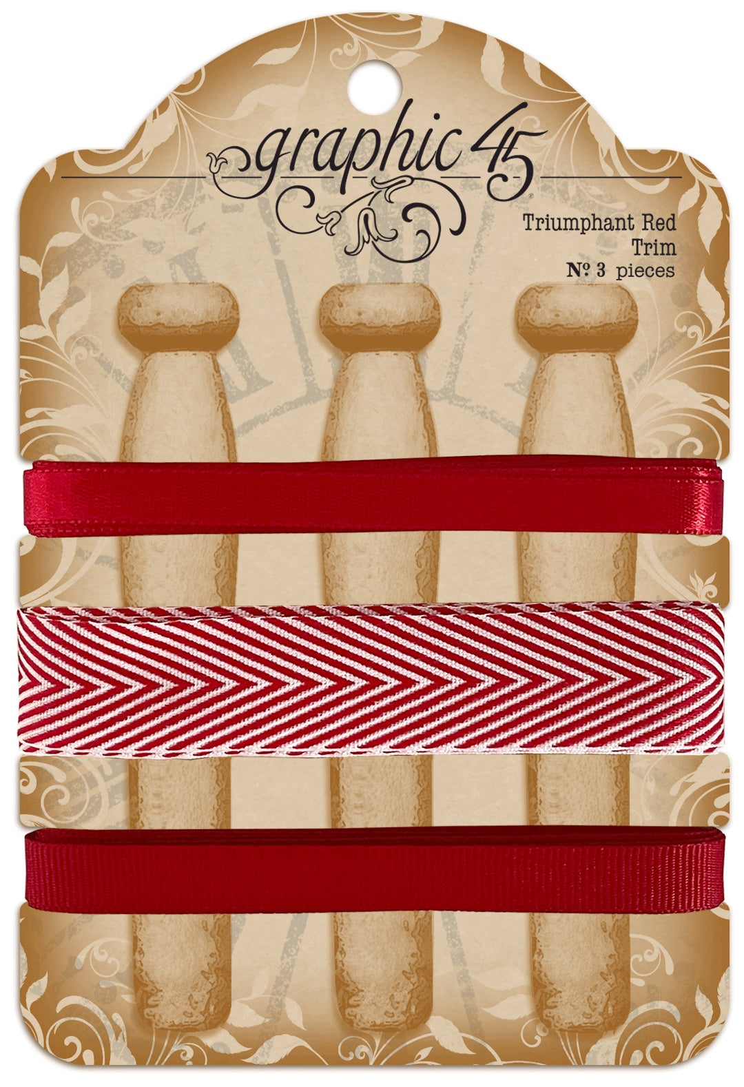 Graphic 45 Staples Embellishment Trim-Triumphant Red