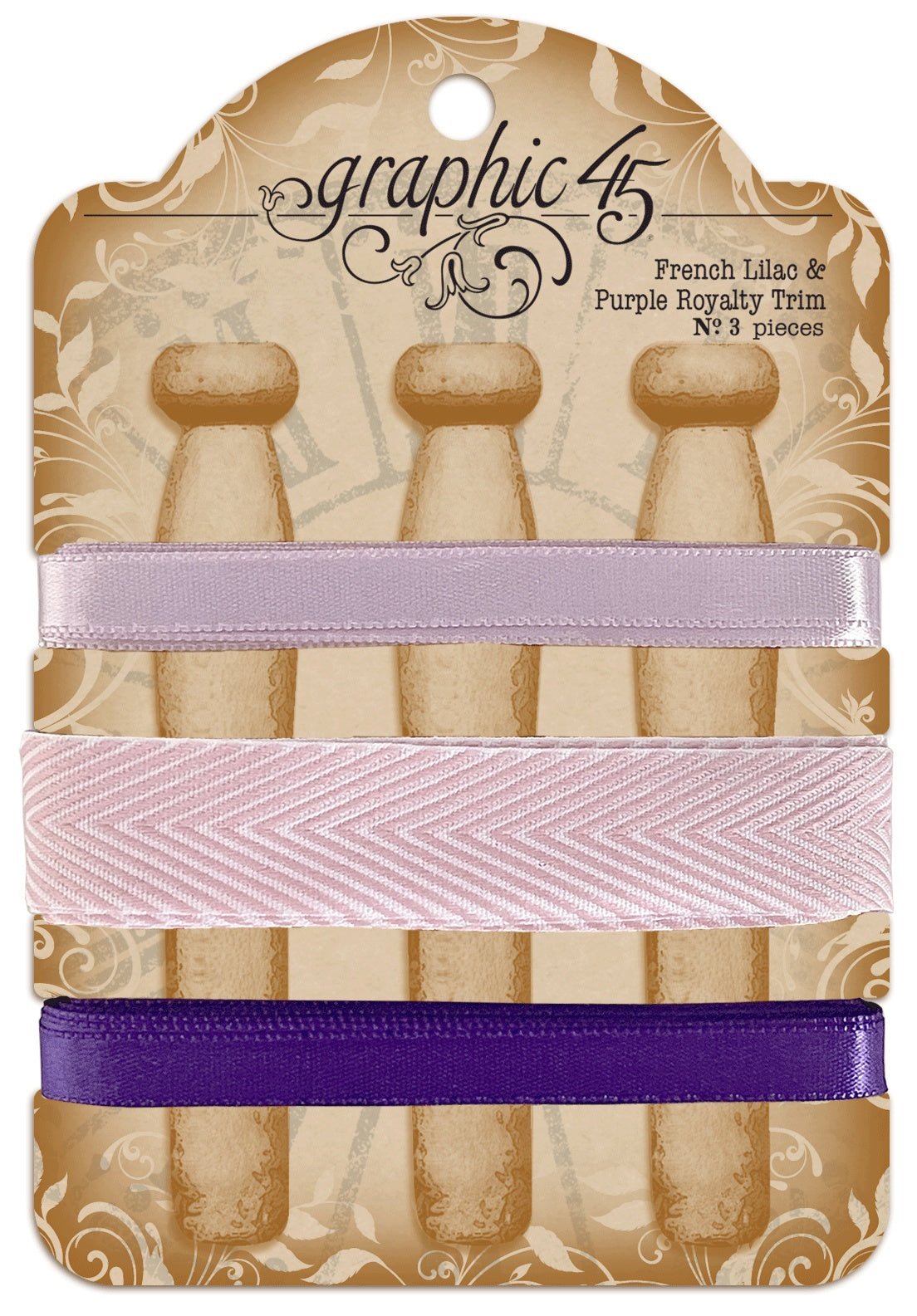 Graphic 45 Staples Embellishment Trim-French Lilac & Purple Royalty