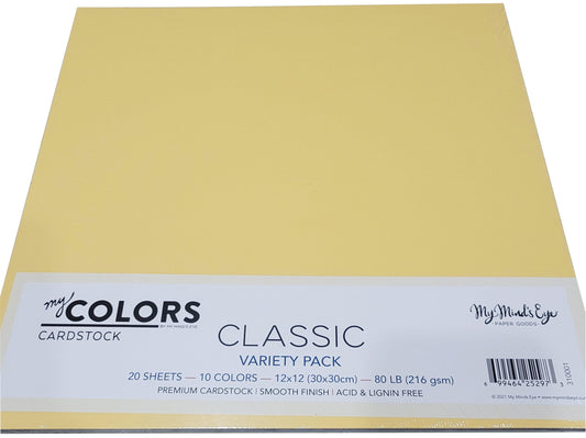 My Colors Classic Cardstock Bundle 12"X12" 20/Pkg-Variety