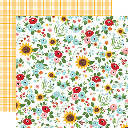 Fun On The Farm Double-Sided Cardstock 12"X12"-Farm Flowers