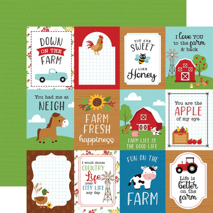 Fun On The Farm Double-Sided Cardstock 12"X12"-Farm Flowers