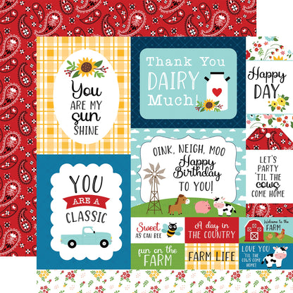 Fun On The Farm Double-Sided Cardstock 12"X12"-Farm Flowers