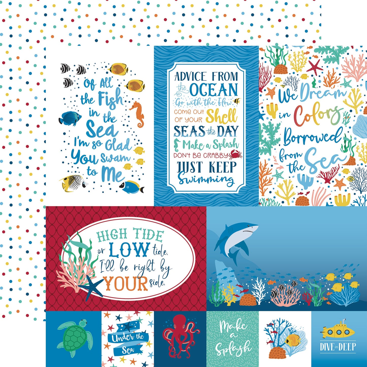 Sea Life Double-Sided Cardstock 12"X12"-Coral Reef