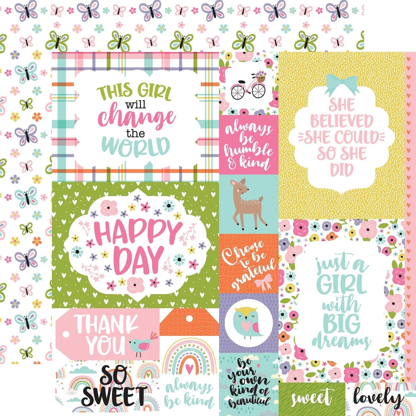 All About A Girl Double-Sided Cardstock 12"X12"-Select Style