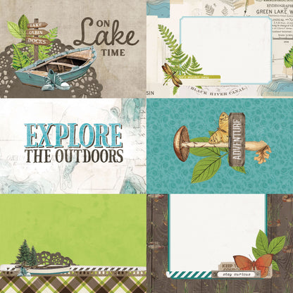 Simple Vintage Lakeside Double-Sided Cardstock 12"X12"-4"X6" Elements