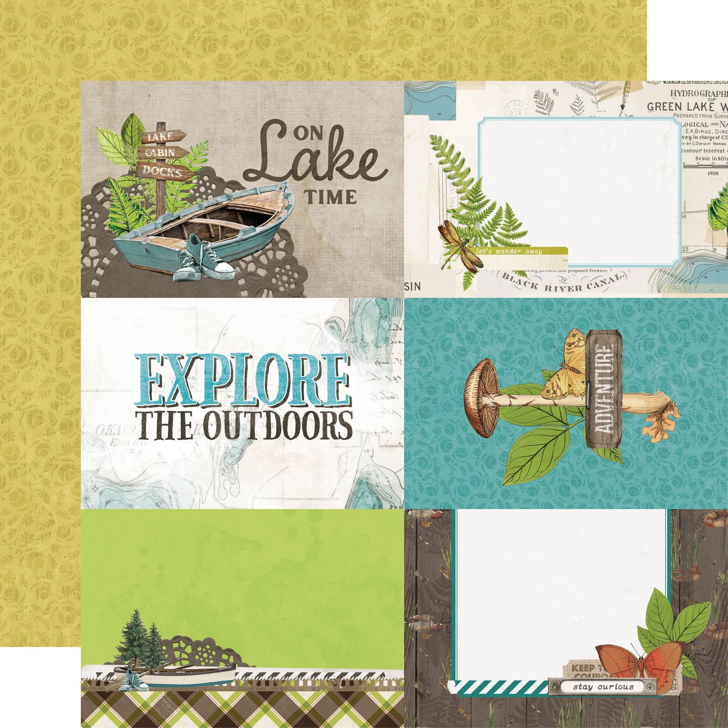 Simple Vintage Lakeside Double-Sided Cardstock 12"X12"-4"X6" Elements