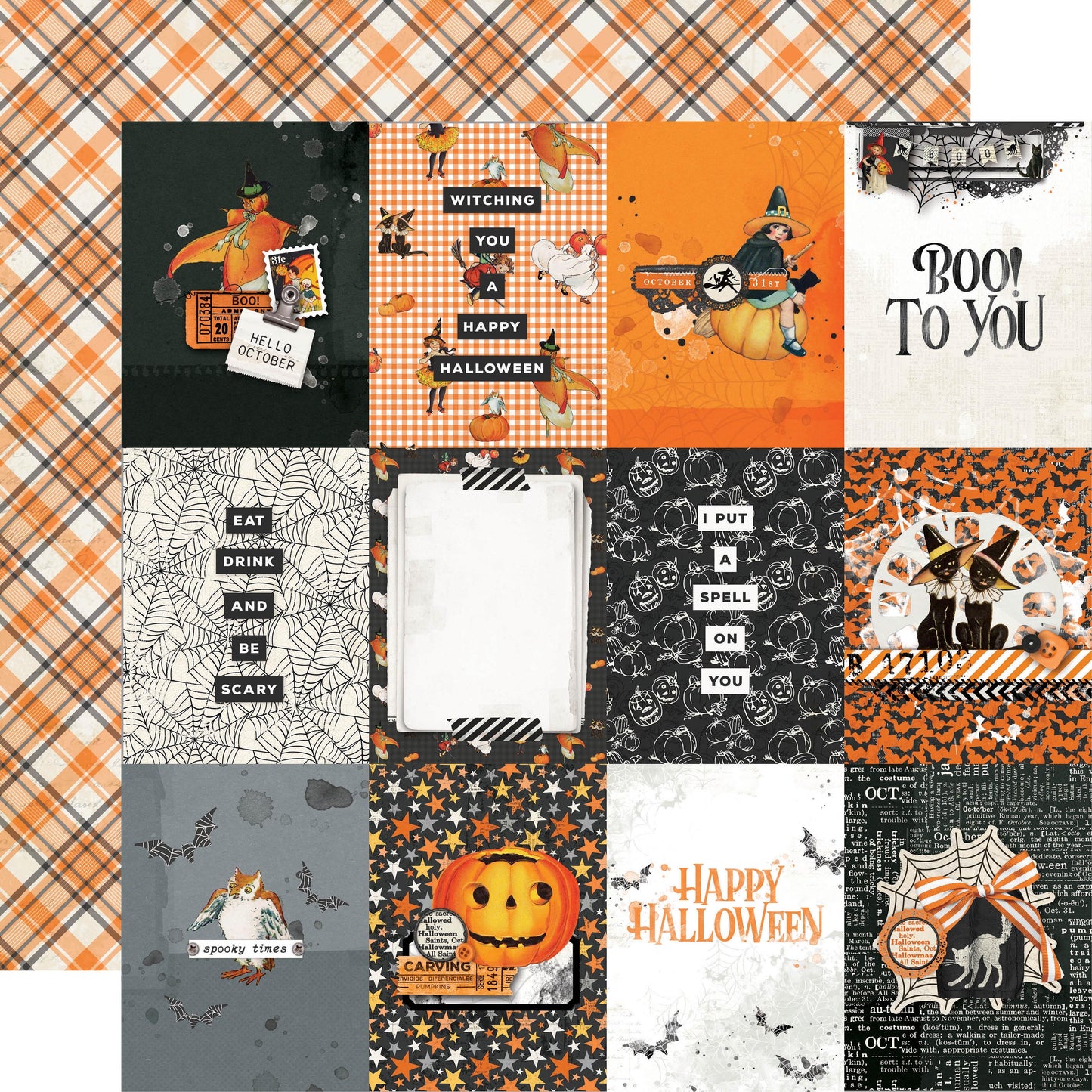 Simple Vintage October 31st Double-Sided Cardstock 12"X12"-4"X6" Elements