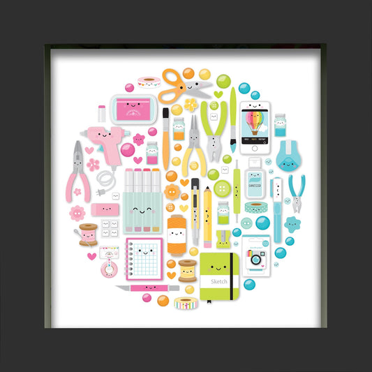 Doodlebug Design Shadow Box Insert Kit-Cute & Crafty