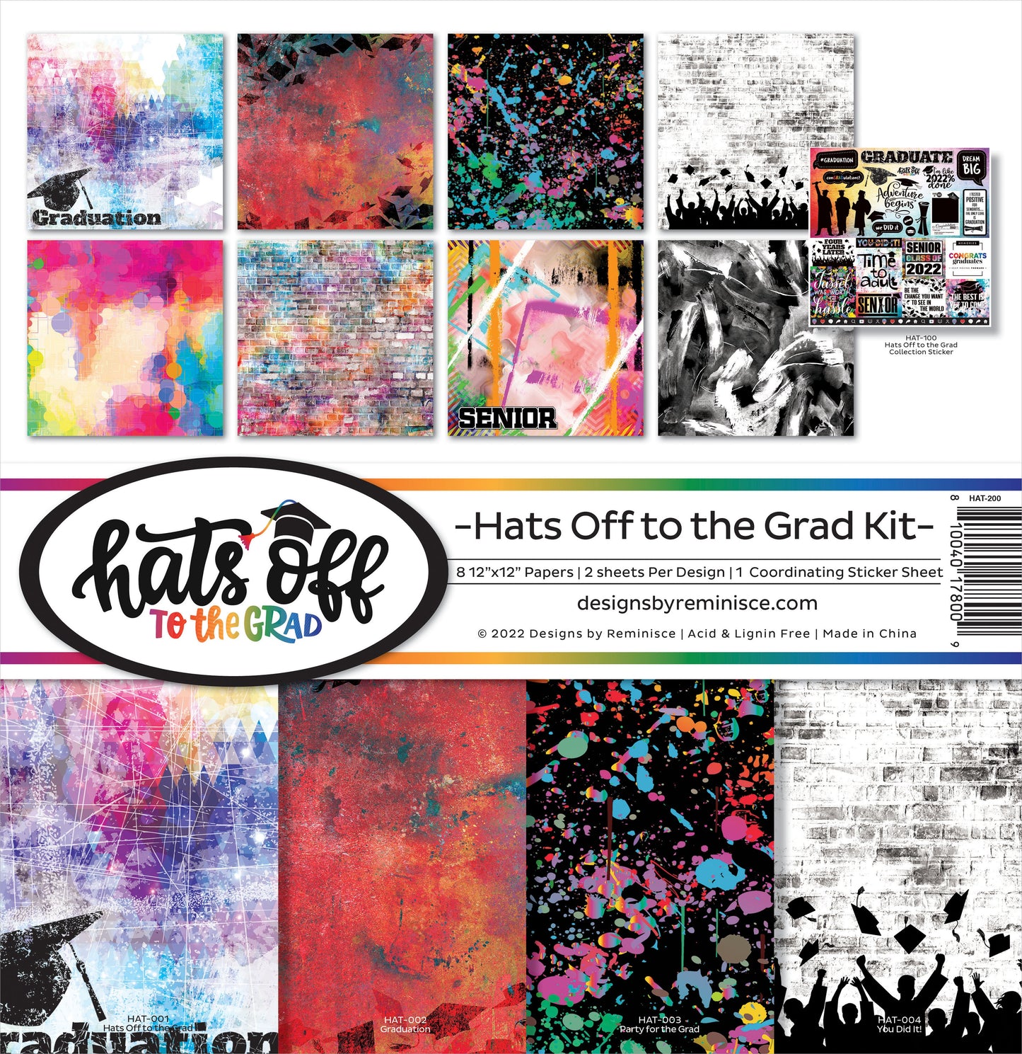 Reminisce Collection Kit 12"X12"-Hats Off To The Grad