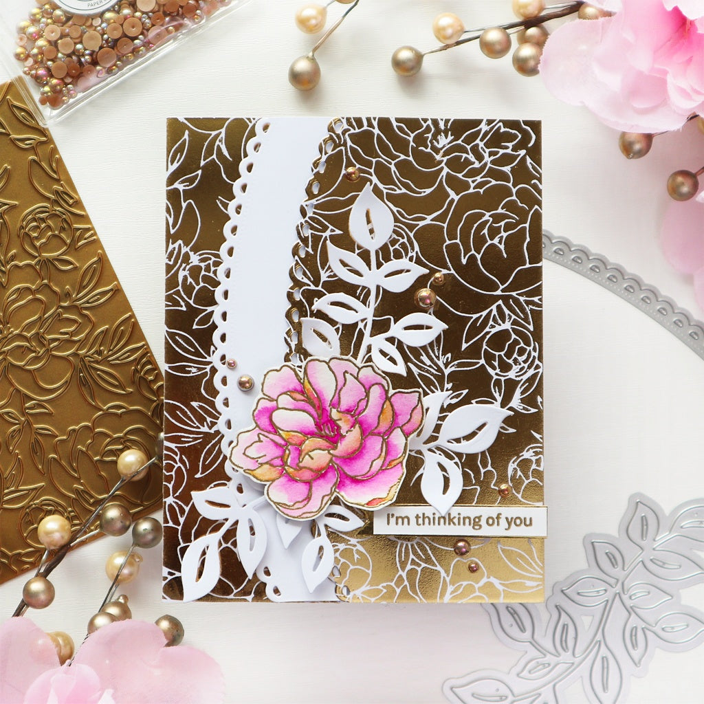 Pinkfresh Studio Hot Foil Plate-Peony Print