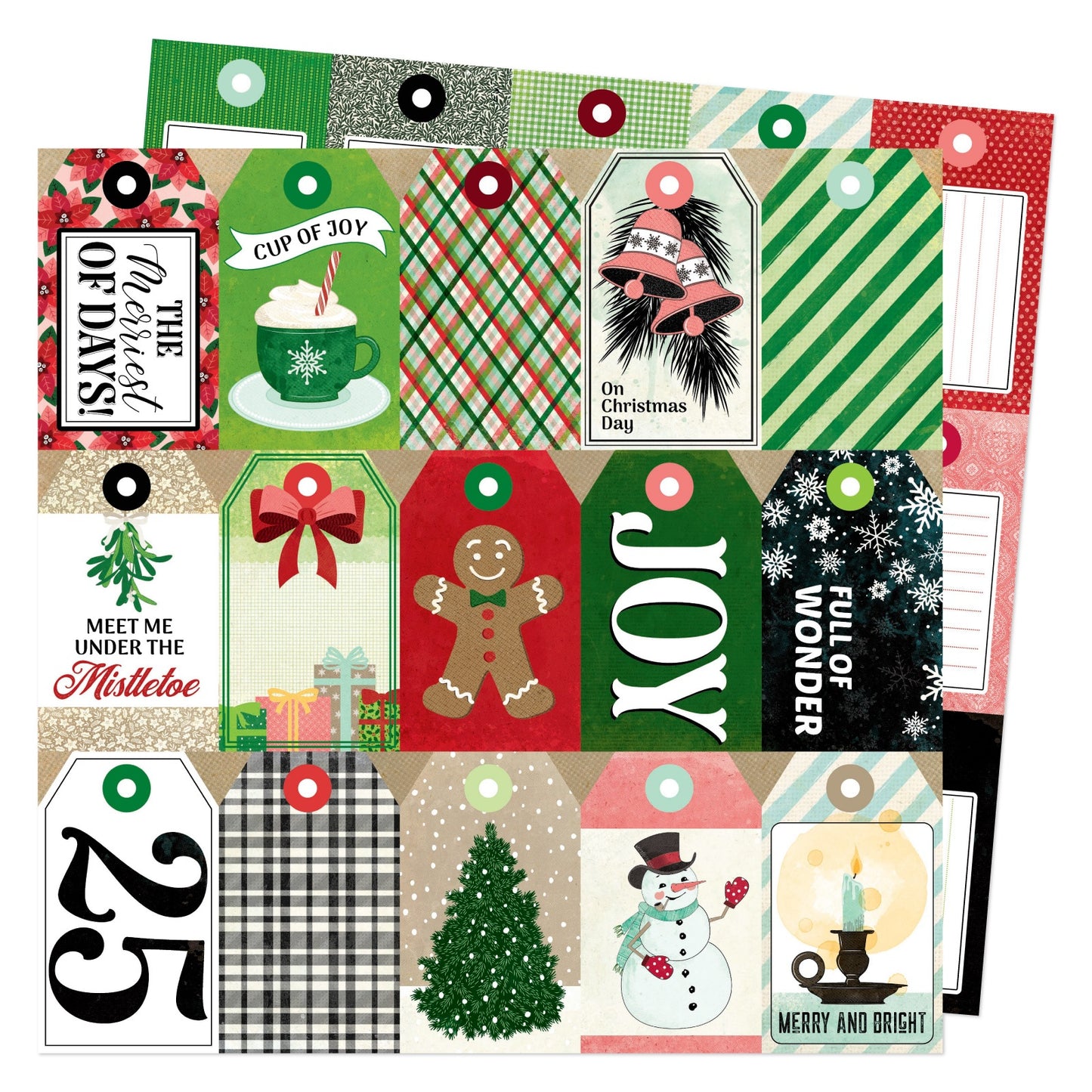 Vicki Boutin Evergreen & Holly Dble-Sided Cardstock 12"X12"-Select Style