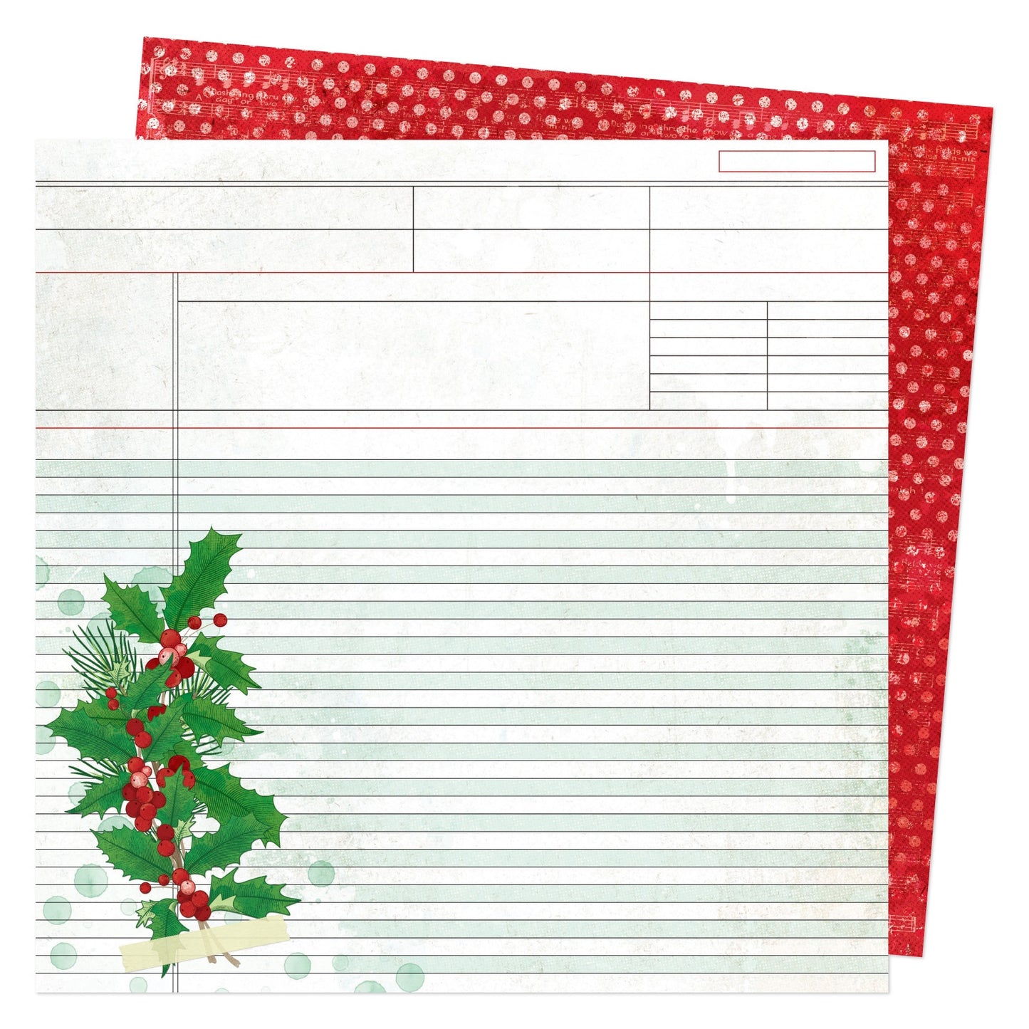 Vicki Boutin Evergreen & Holly Dble-Sided Cardstock 12"X12"-Select Style