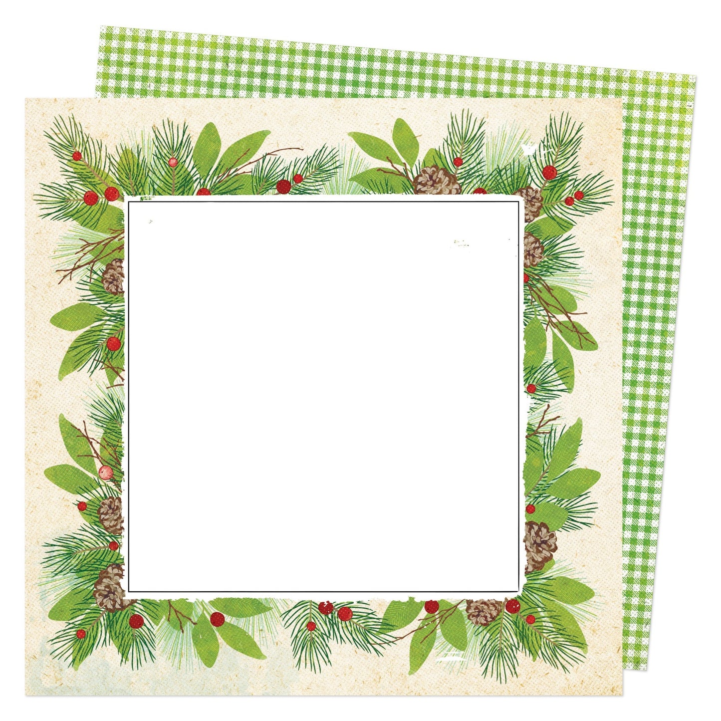 Vicki Boutin Evergreen & Holly Dble-Sided Cardstock 12"X12"-Select Style