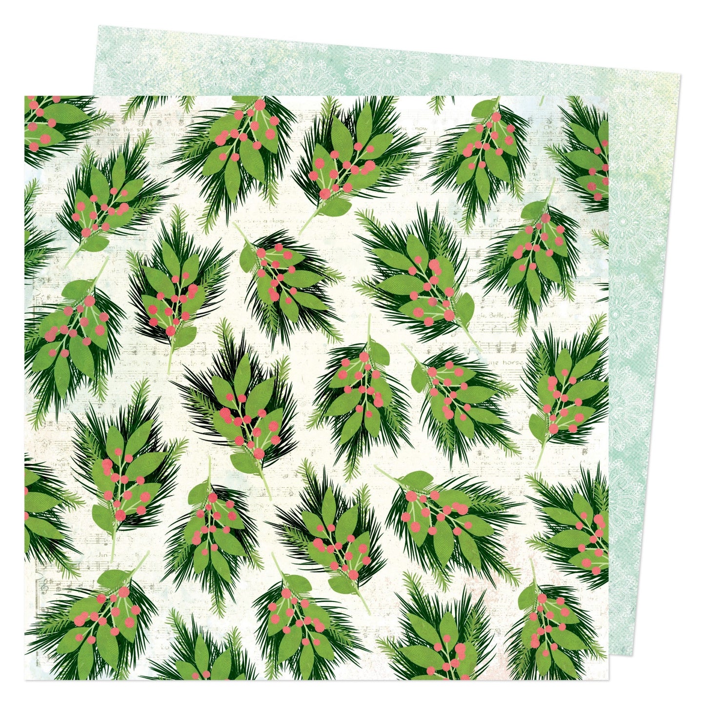 Vicki Boutin Evergreen & Holly Dble-Sided Cardstock 12"X12"-Select Style