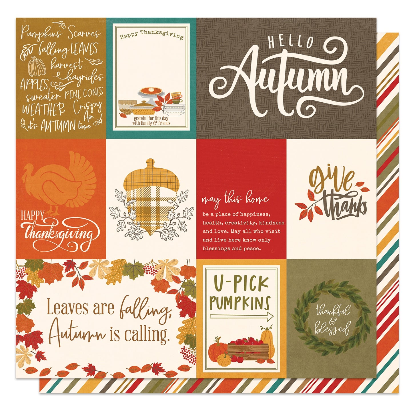 Thankful Double-Sided Cardstock 12"X12"-Select Style