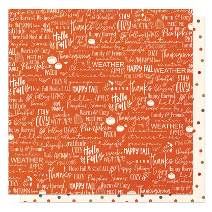 Thankful Double-Sided Cardstock 12"X12"-Select Style