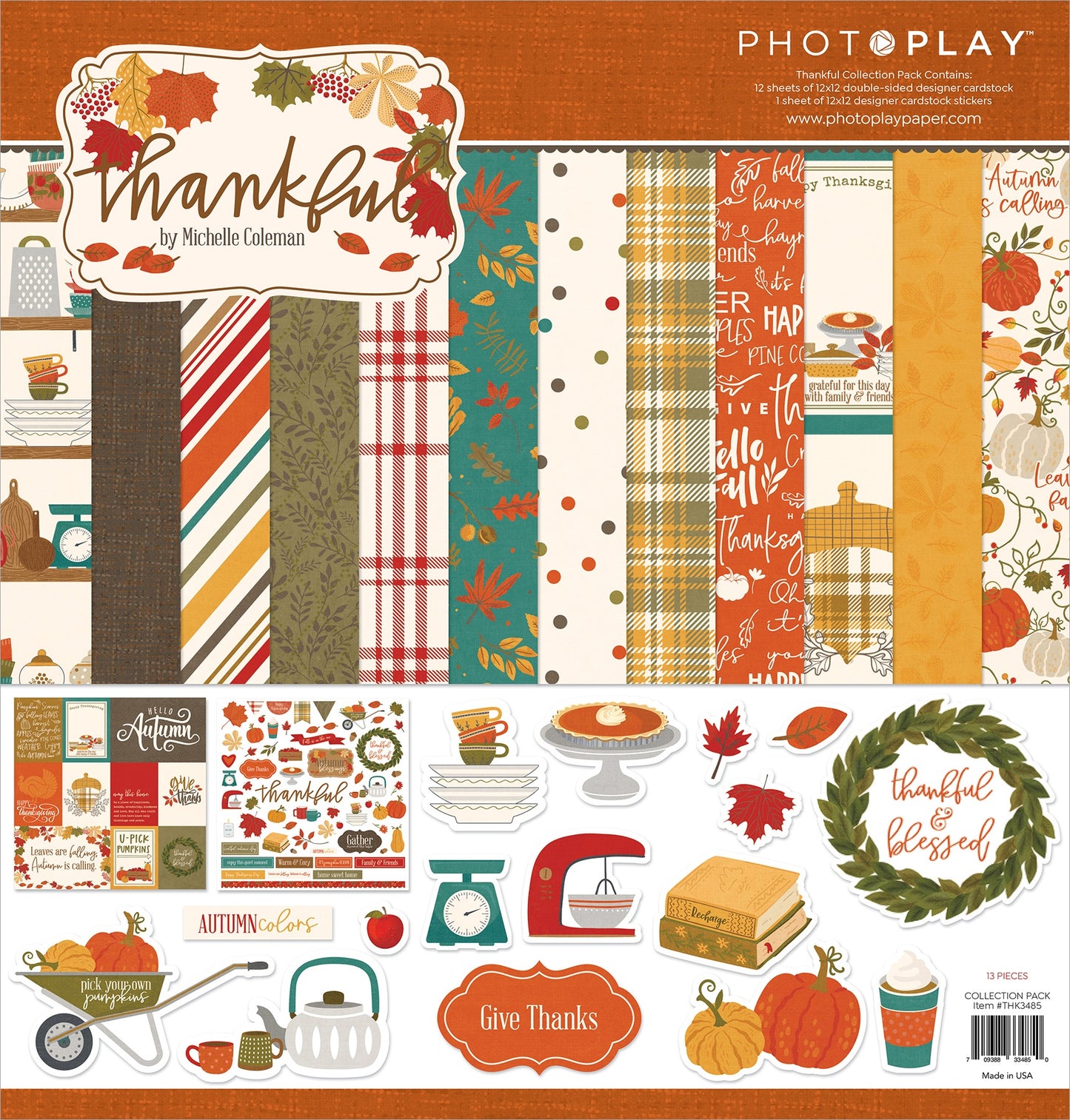 PhotoPlay Collection Pack 12"X12"-Thankful