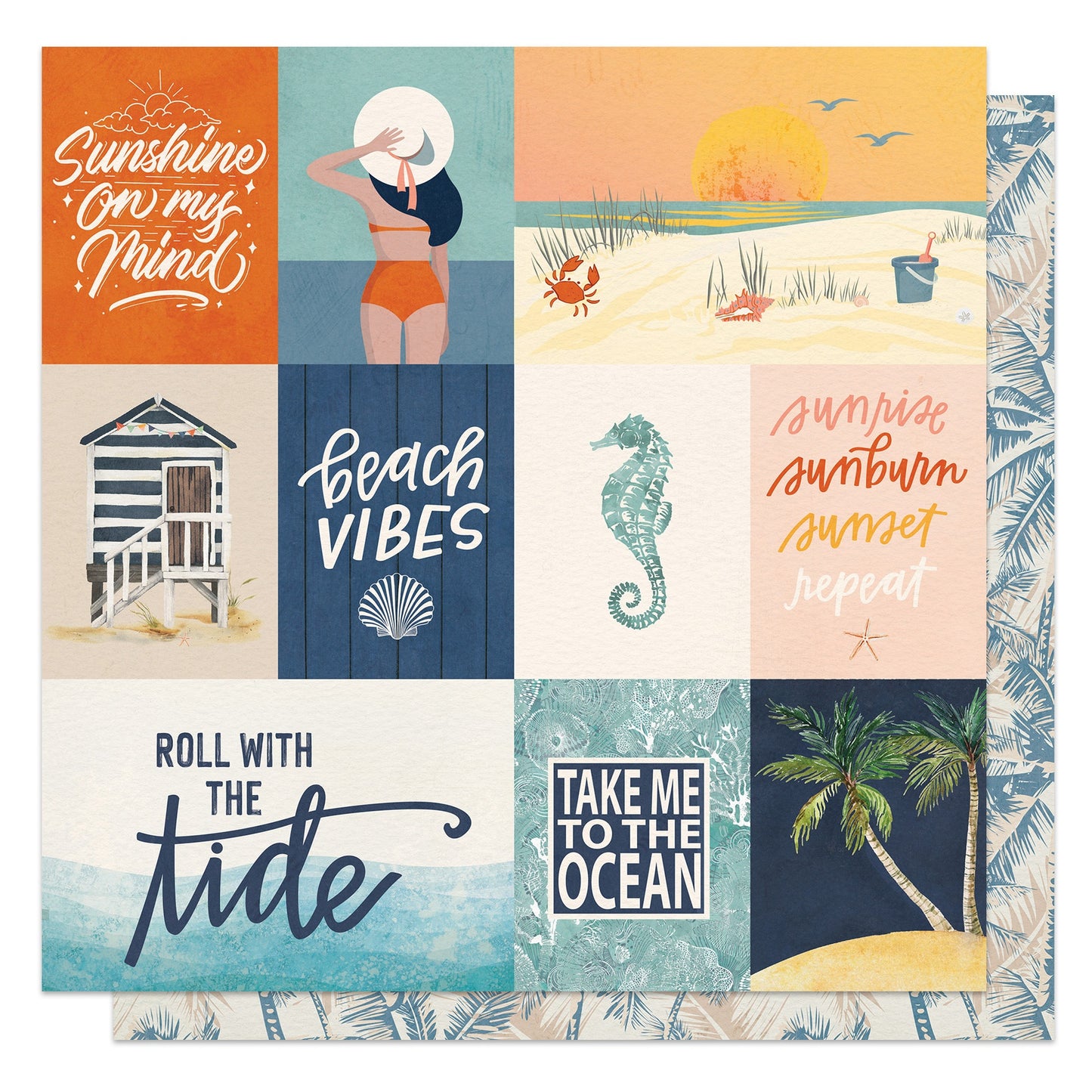 Beach Vibes Double-Sided Cardstock 12"X12"-Coastal