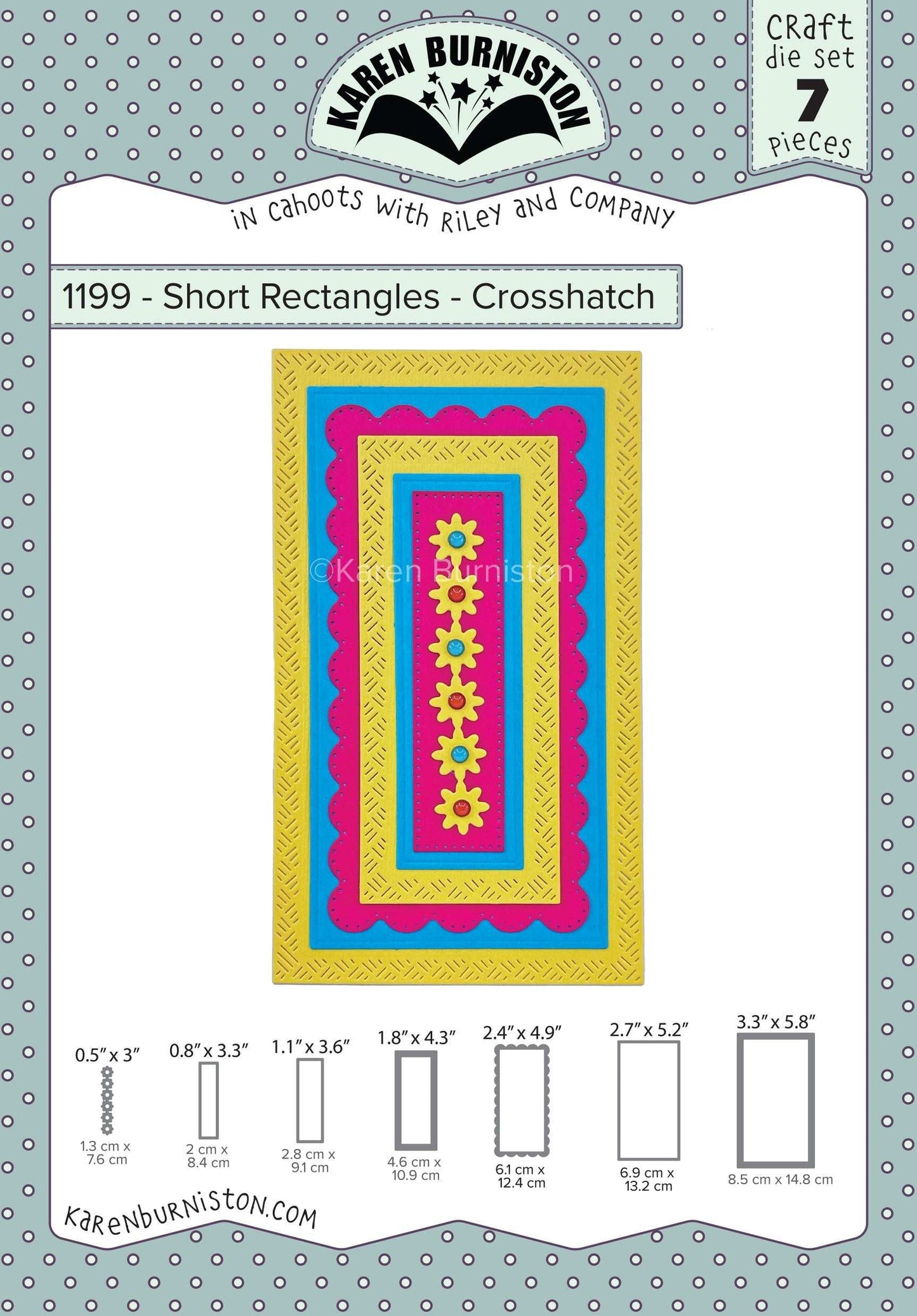 Karen Burniston Dies-Short Rectangles - Crosshatch