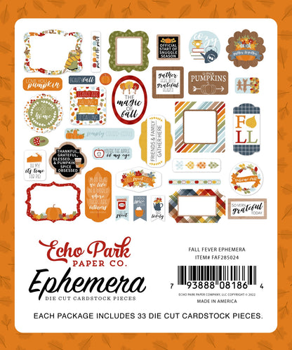 Echo Park Cardstock Ephemera 33/Pkg-Icons, Fall Fever