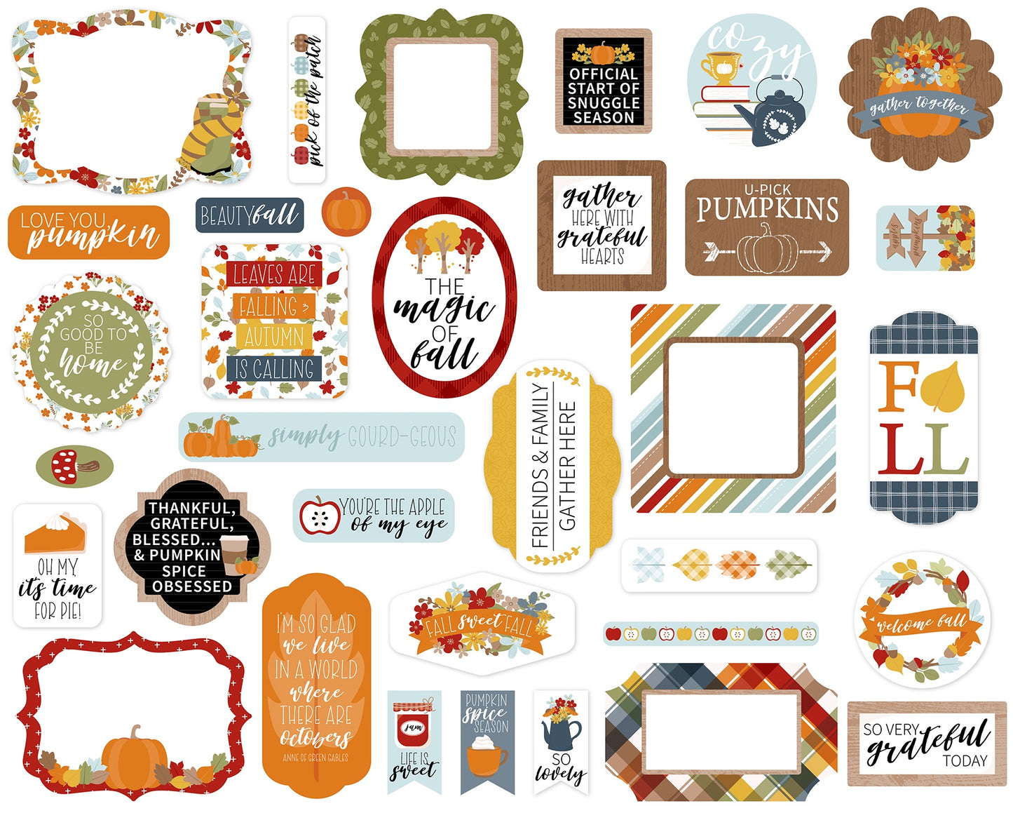 Echo Park Cardstock Ephemera 33/Pkg-Icons, Fall Fever