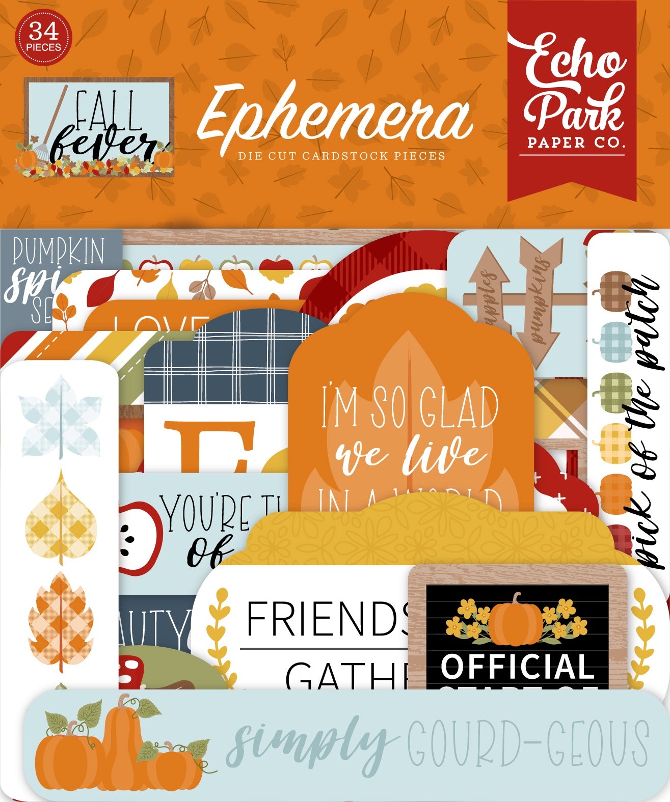 Echo Park Cardstock Ephemera 33/Pkg-Icons, Fall Fever