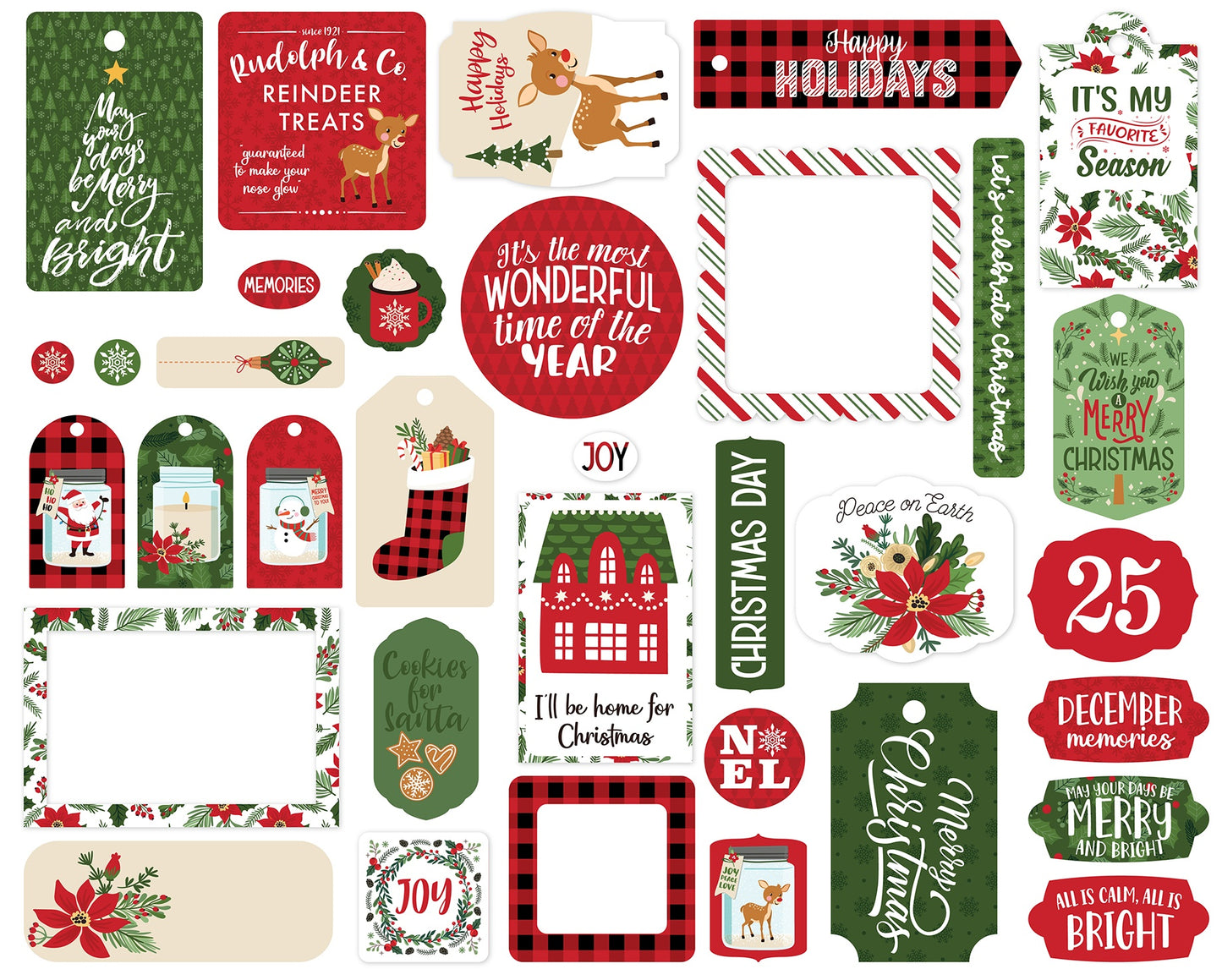 Echo Park Cardstock Ephemera 33/Pkg-Frames & Tags, The Magic Of Christmas