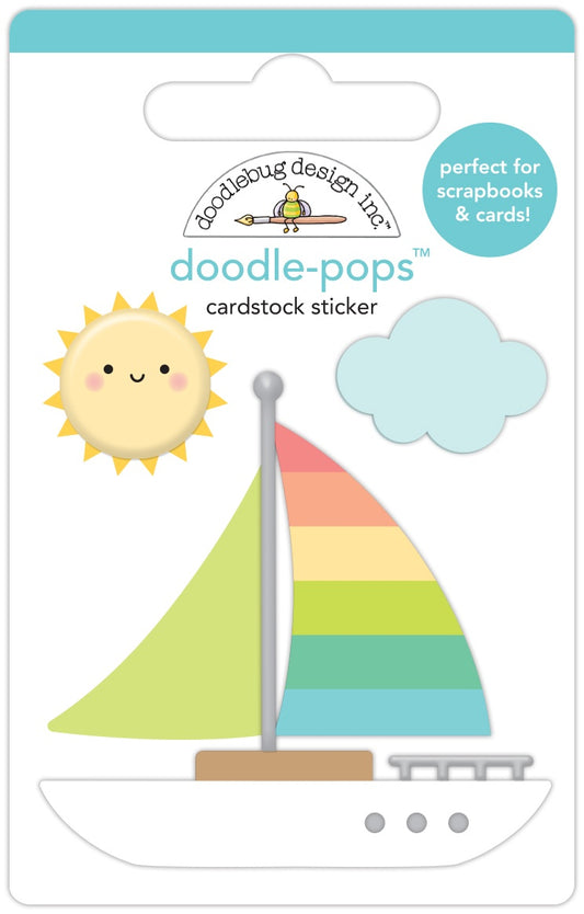 Doodlebug Doodle-Pops 3D Stickers-Sail-Ebrate Good Times