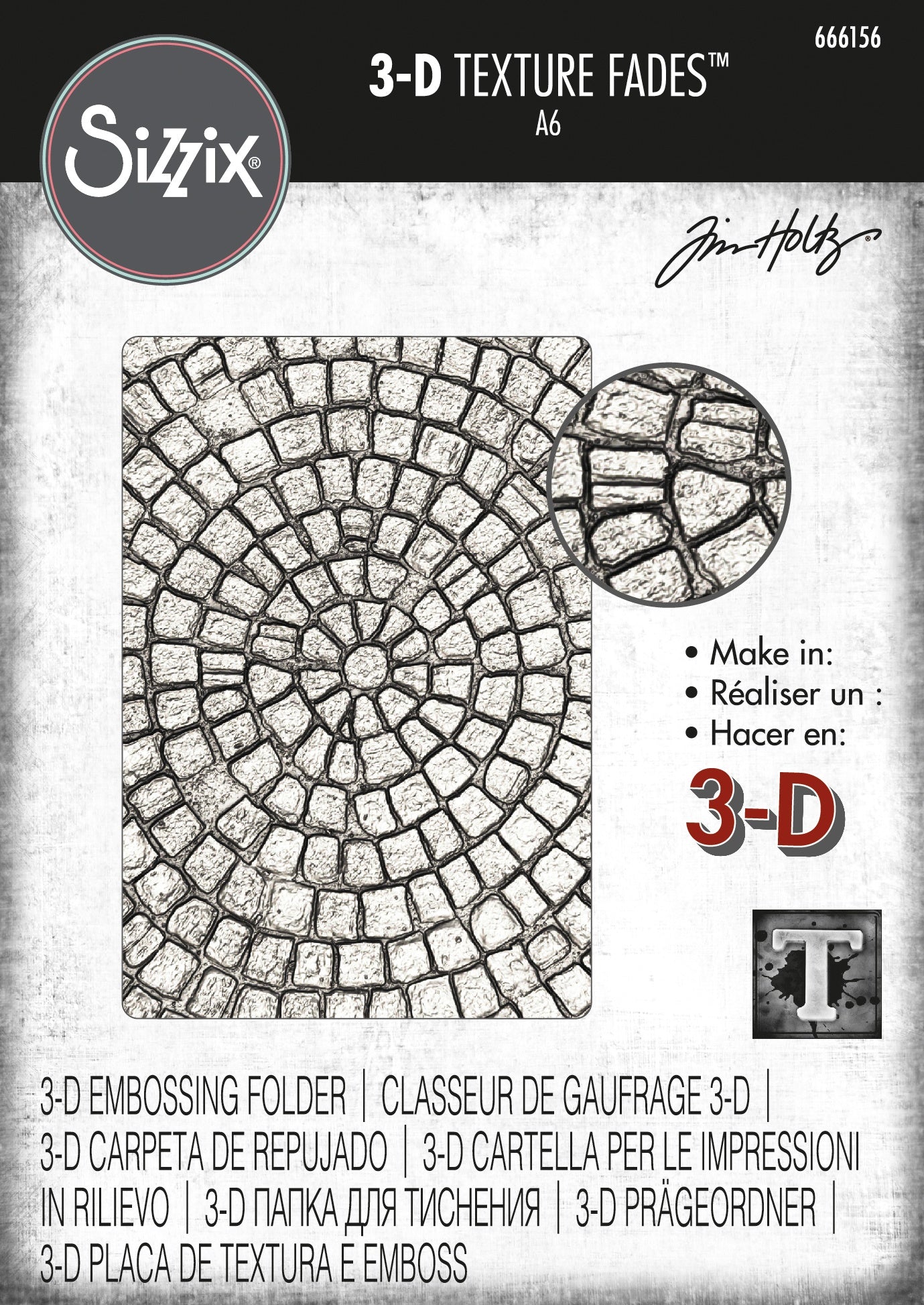 Sizzix 3D Texture Fades Embossing Folder By Tim Holtz-Mosaic