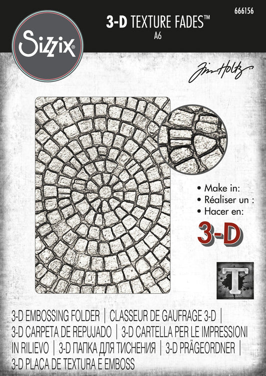 Sizzix 3D Texture Fades Embossing Folder By Tim Holtz-Mosaic