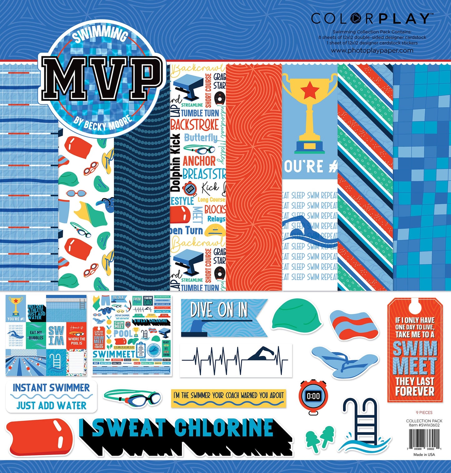 ColorPlay Collection Pack 12"X12"-MVP Swimming