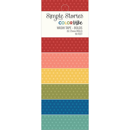 Simple Stories Color Vibe Washi Tape 6/Pkg-Bolds