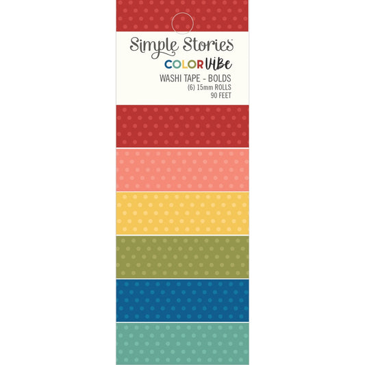 Simple Stories Color Vibe Washi Tape 6/Pkg-Bolds