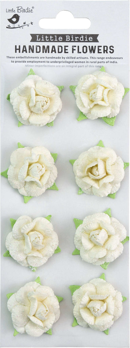 Little Birdie Angel Rose Paper Flowers 8/Pkg-Amor Mio