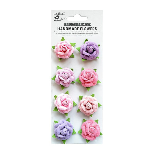 Little Birdie Angel Rose Paper Flowers 8/Pkg-Amor Mio