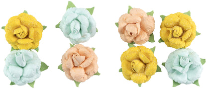 Little Birdie Angel Rose Paper Flowers 8/Pkg-Amor Mio