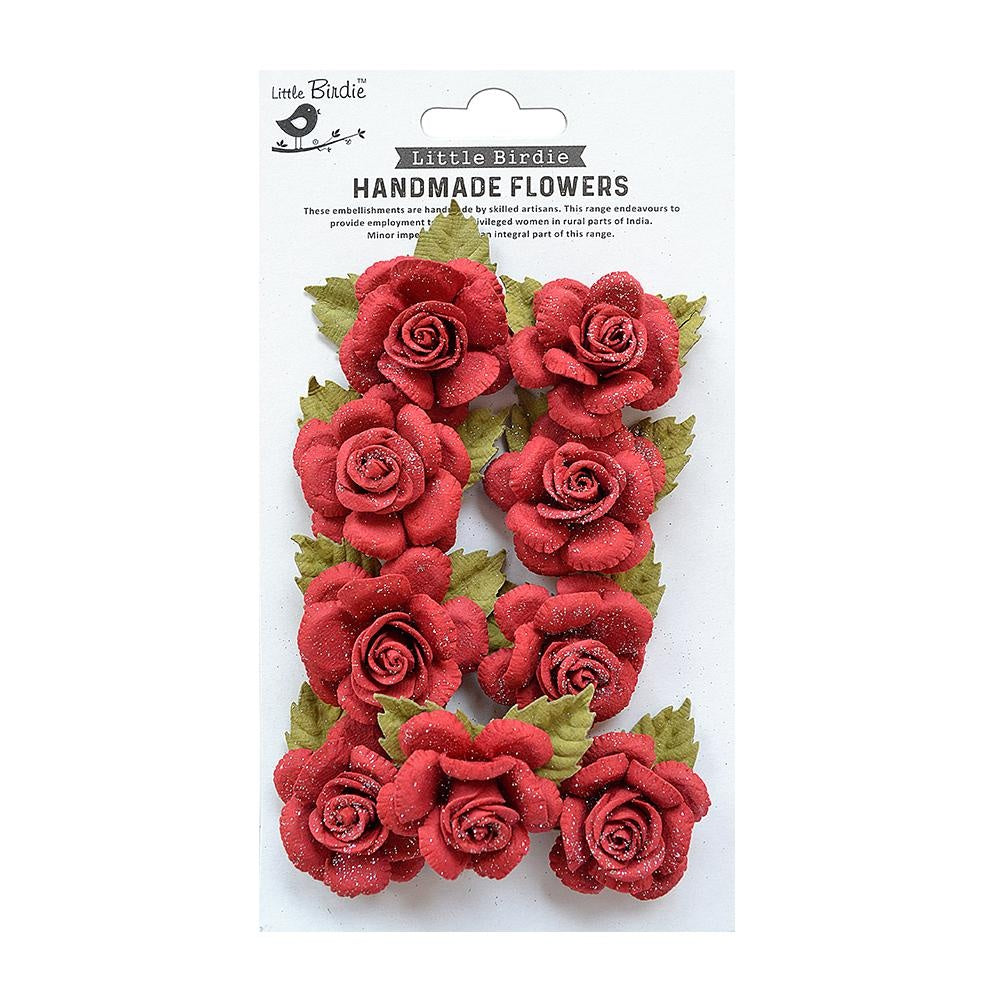 Little Birdie Karin Paper Flowers 8/Pkg-Love and Roses