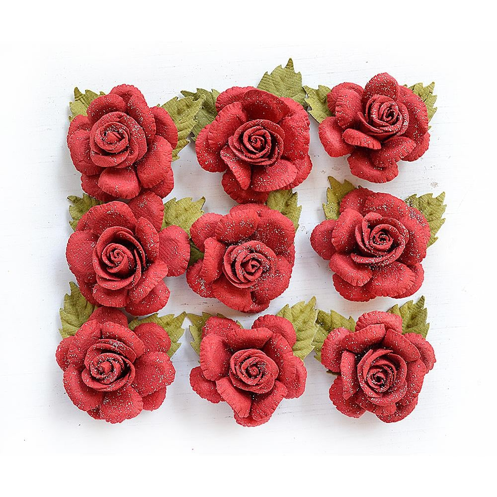 Little Birdie Karin Paper Flowers 8/Pkg-Love and Roses