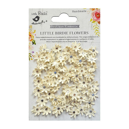 Little Birdie Micro Jeweled Florettes 60/Pkg-Moon Light