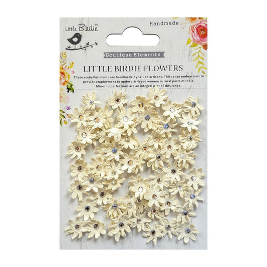 Little Birdie Micro Jeweled Florettes 60/Pkg-Moon Light