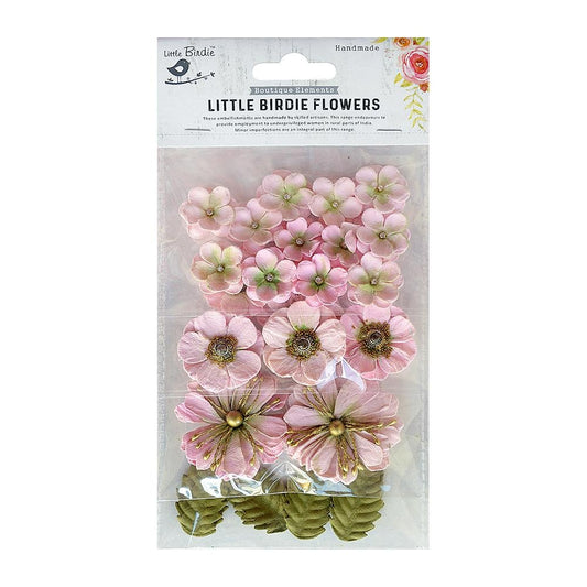 Little Birdie Renae Paper Flower 27/Pkg-Pearl Pink