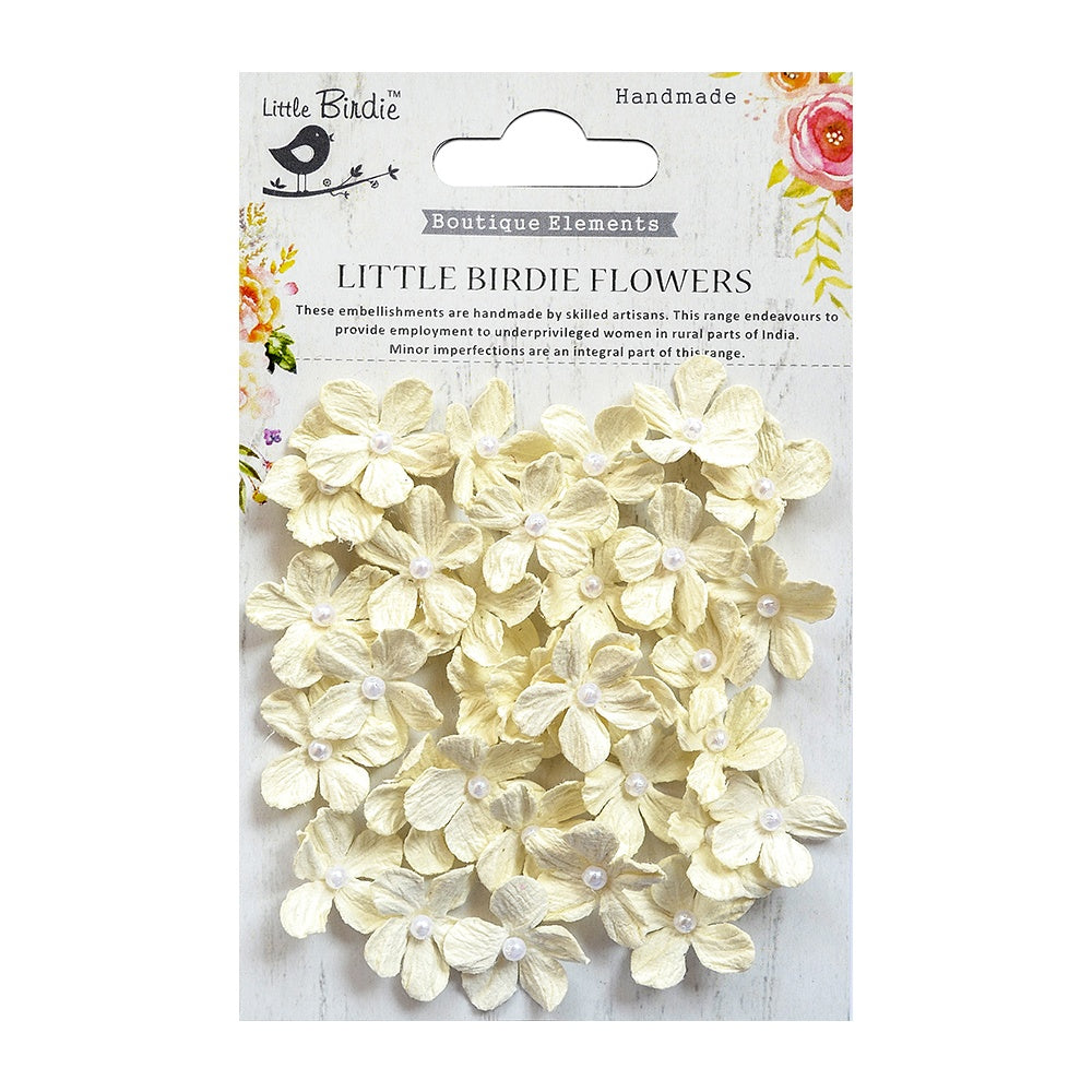 Little Birdie Pearl Petites Paper Flowers 32/Pkg-Pink